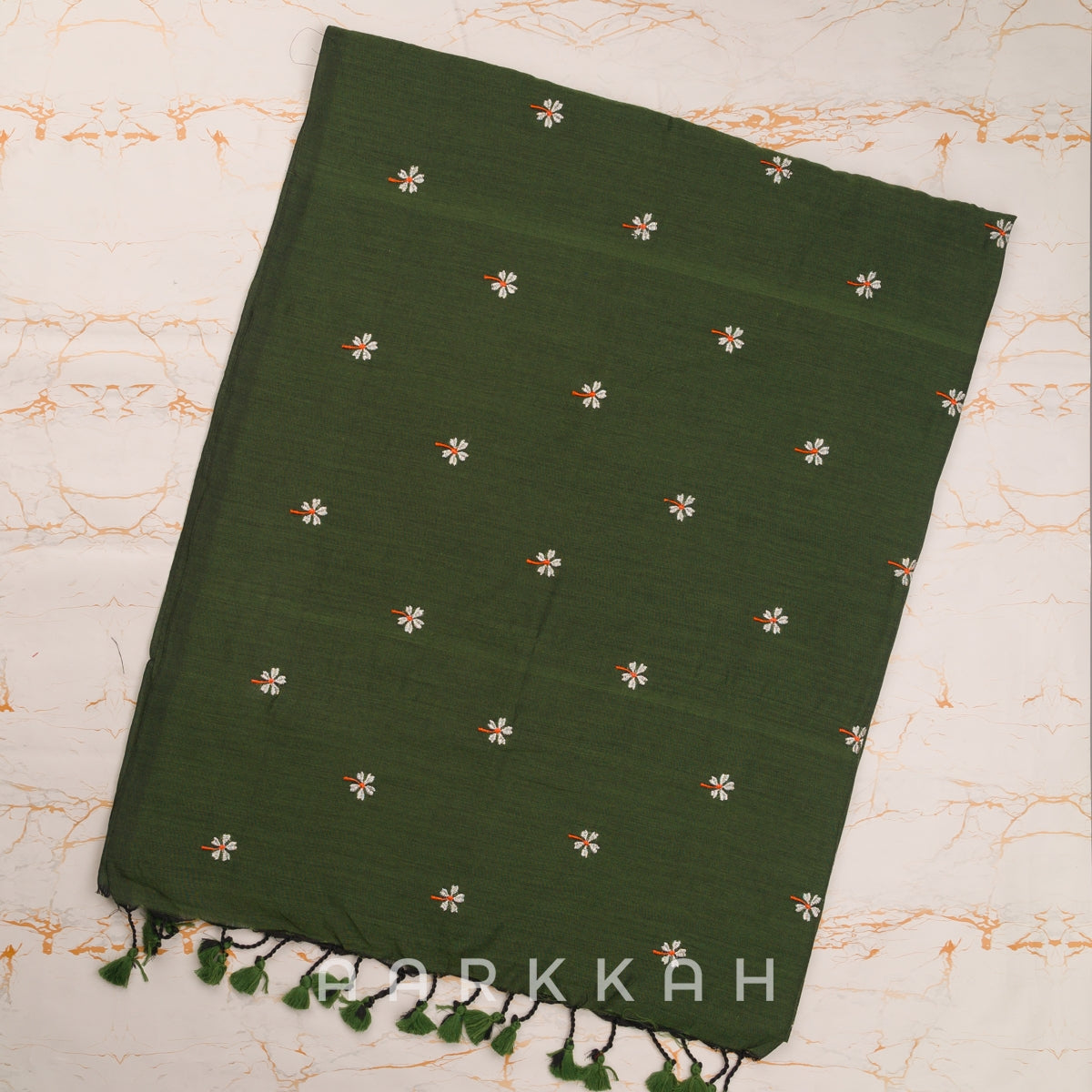 PARIJATHA - Khadi/Cotton Embroidered Saree